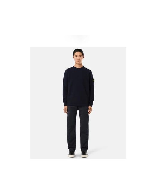 Stone Island Blue Round-Neck Knitwear for men