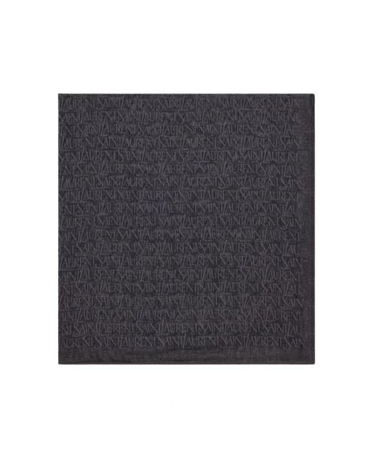 Saint Laurent Black Winter Scarves