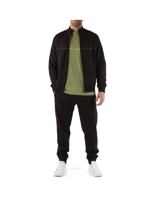 Calvin Klein Baumwolle reißverschluss logo sweatshirt in Black für Herren