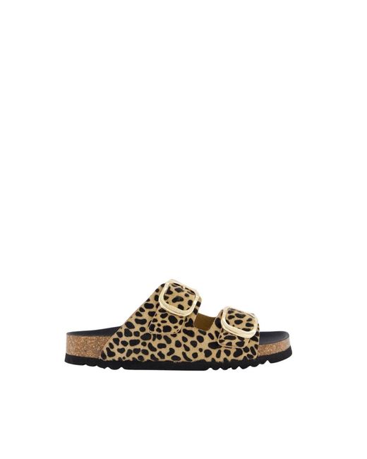 Scholl Schoenen ,Leopard Slipper Noelle Stijlvol Comfort in het Brown