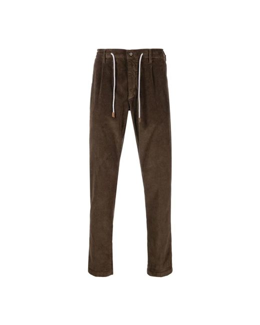 Eleventy Brown Slim-Fit Trousers for men
