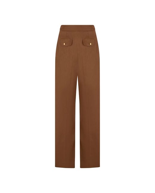 Elisabetta Franchi Brown Tapered Trousers