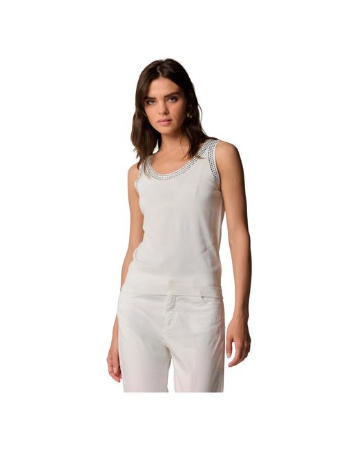 Kocca Stijlvolle Beaded Vest Top in het White
