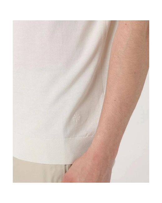 Manuel Ritz Baumwollstrick Polo Shirt in Natural für Herren