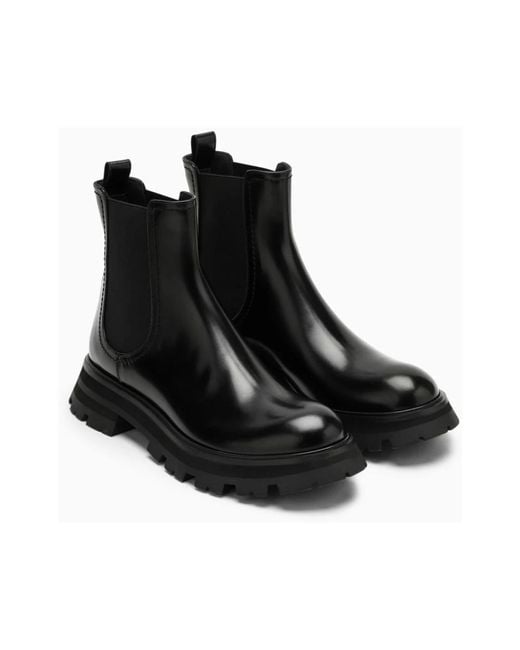 McQueen Black Chelsea Boots