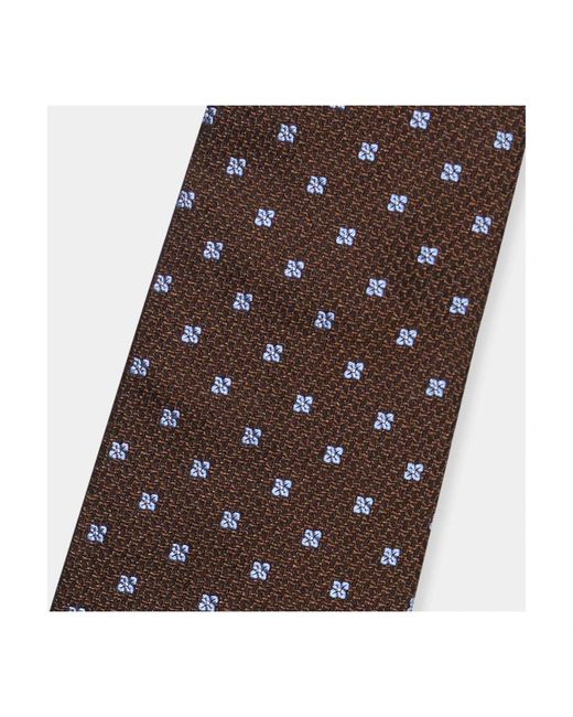 Brooks Brothers Accessoires ,Bruin ,Micro Floral Zijden Stropdas in het Brown voor heren