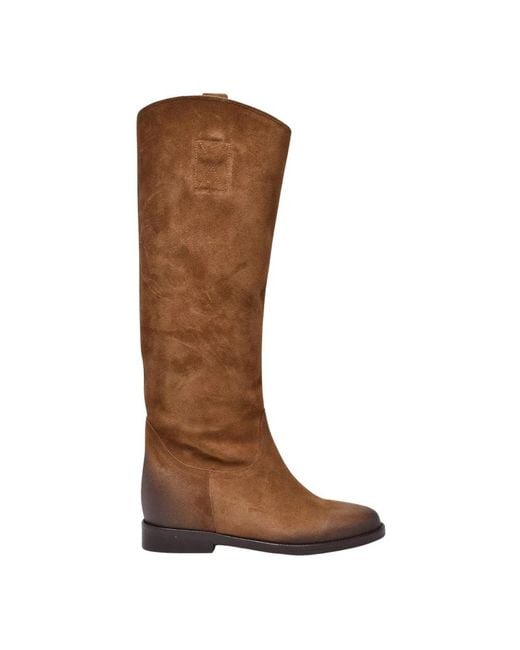 GISÉL MOIRÉ Brown Yasmin High Boot