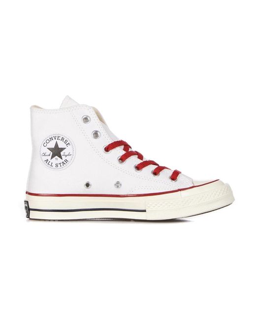 Converse Canvas High-Top Sneaker Met Hart Glitter in het White