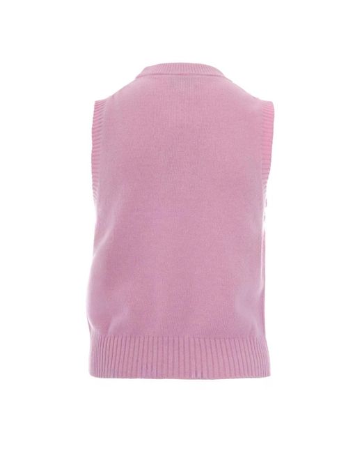 Ganni Pink Round-Neck Knitwear