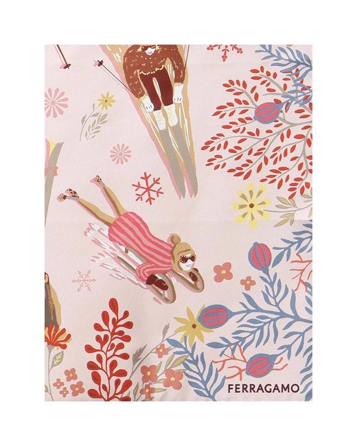 Ferragamo Pink Silky Scarves