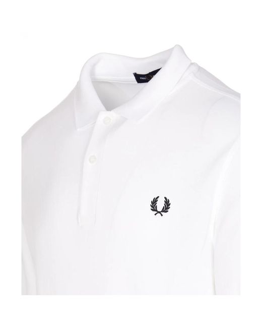 Fred Perry Tops ,Wit ,Klassiek Poloshirt Met Lange Mouwen in het White voor heren