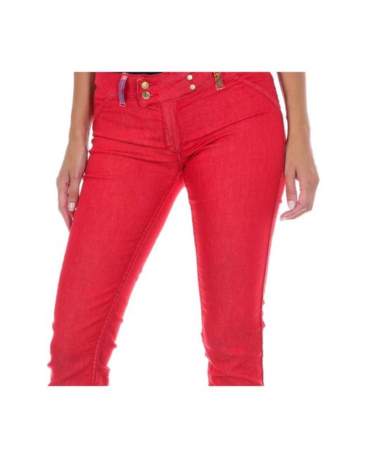 Met Red Slim-Fit Trousers