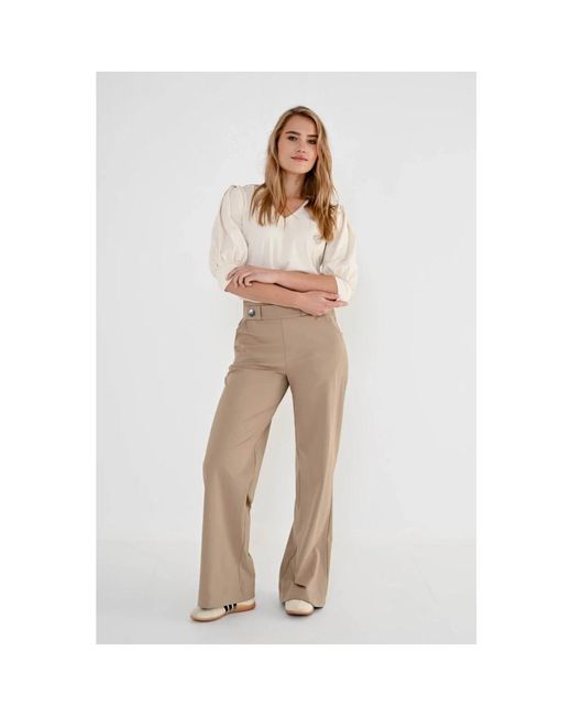 Wide Trousers Maicazz de color Natural