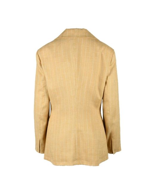 MVP WARDROBE Jassen ,Polyester Linnen Polyester Jas Maria Vittoria Paolillo in het Natural