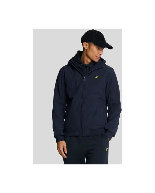 Lyle & Scott Jassen ,Blauw ,Softshell Fleece Back Jas in het Blue voor heren