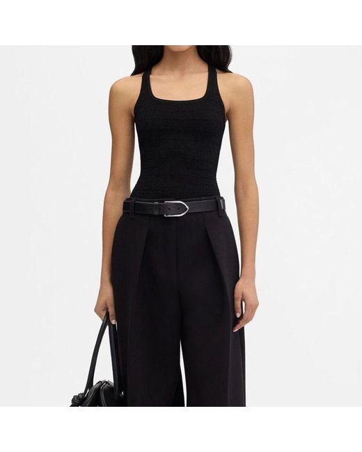 Jacquemus Black Schwarzes Geripptes Tanktop Scala