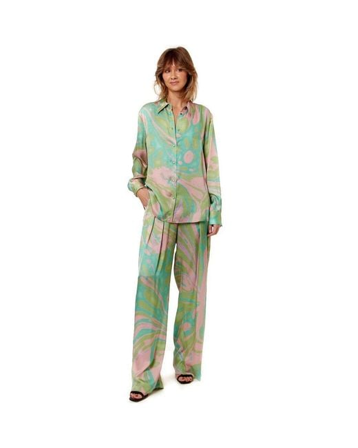 Pinko Green Straight Trousers