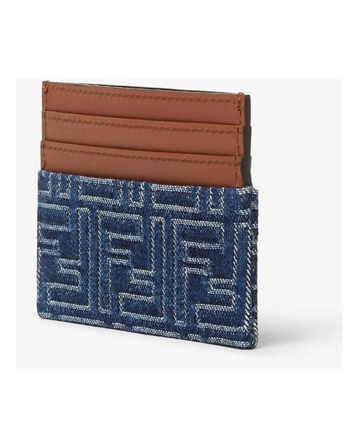 Fendi Accessoires ,Blauw ,Creditcardhouder Portemonnees in het Blue voor heren