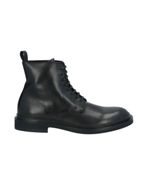 Officine Creative Black Lace-Up Boots
