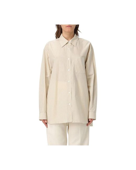 The Row Natural Lässige Button-Up Hemd Mit Brusttasche