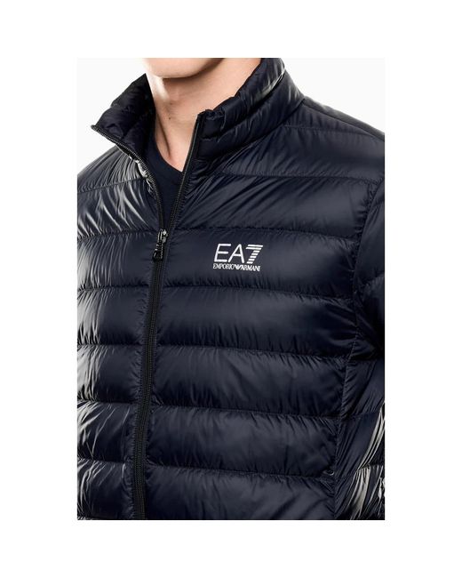 EA7 Jassen ,Blauw ,Packable Down Jacket Core Identity in het Blue voor heren