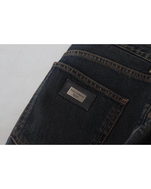 Dolce & Gabbana Blaue skinny denim jeans aus baumwolle in Black für Herren