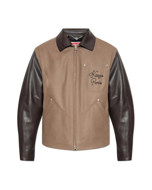 KENZO Brown Light Jackets for men