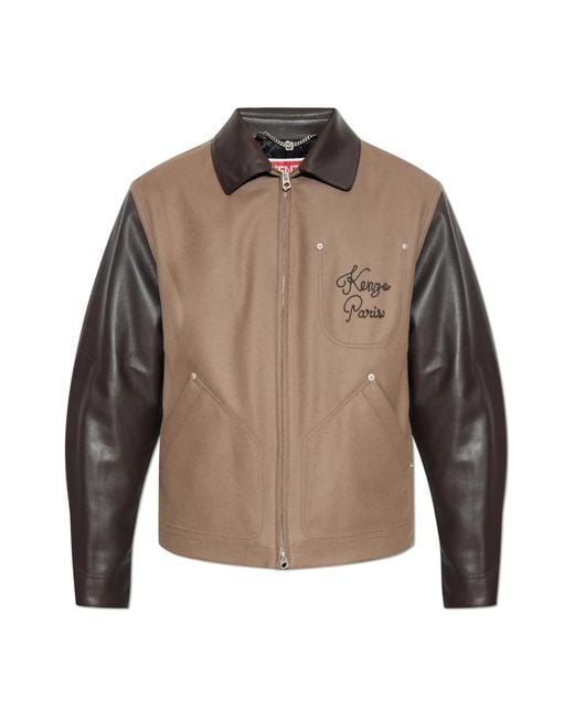 KENZO Brown Light Jackets for men