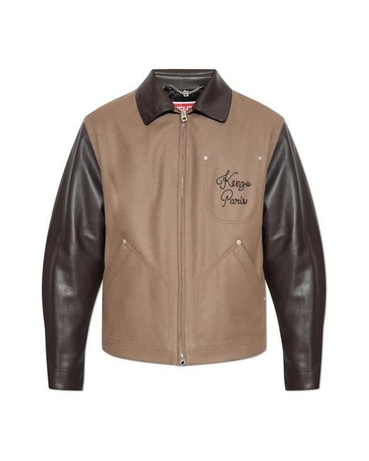 KENZO Wollen Jas in het Brown voor heren