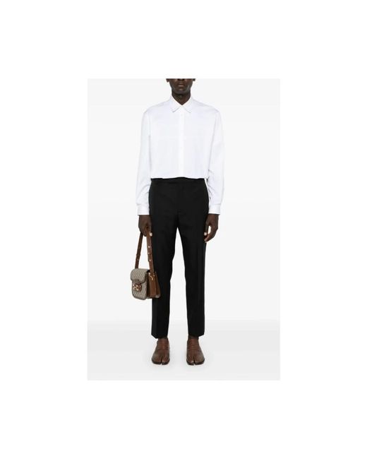 Gucci Broeken ,Zwart ,Katoen Geborduurde Twill Tailored Broek in het Black voor heren