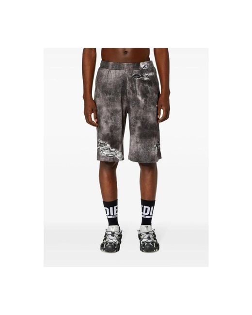 DIESEL Gray Casual Shorts for men