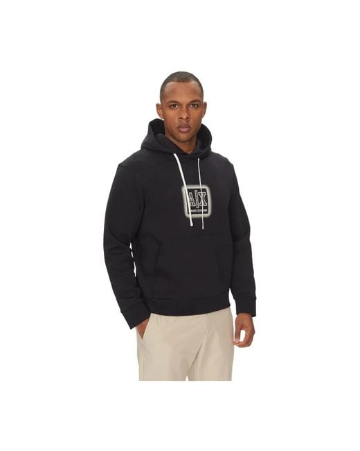 ARMANI EXCHANGE Black Hoodies for men