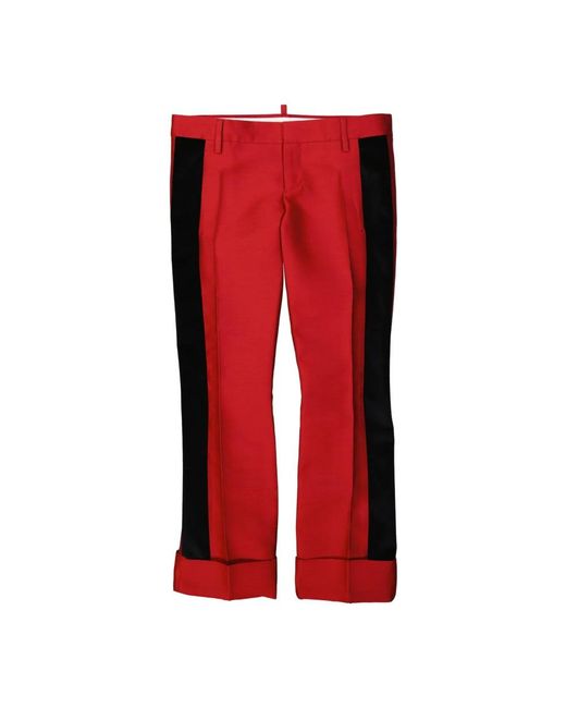 DSquared² Red Cropped Trousers