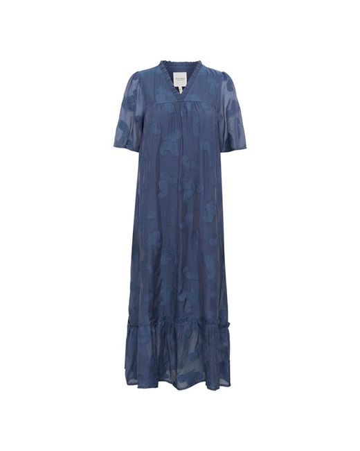 Part Two Kleedjes ,Blauw ,Katoen Elegante Oceana Jurk in het Blue