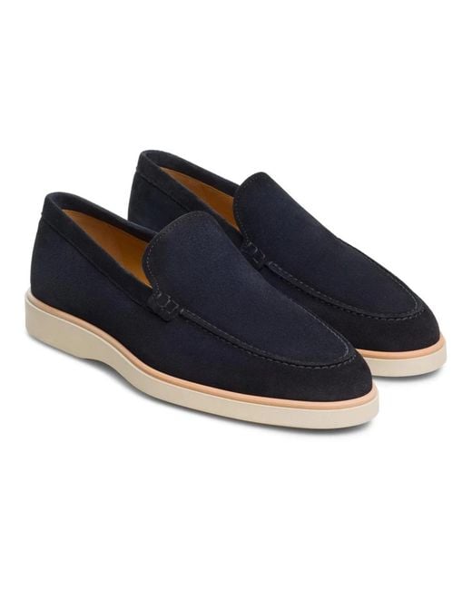 Magnanni Shoes Blue Loafers for men