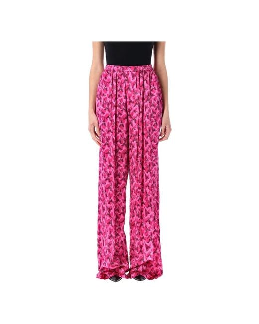Balenciaga Wide Trousers in het Pink