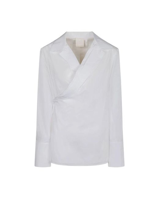 Givenchy White Weißes wickelhemd klassische passform