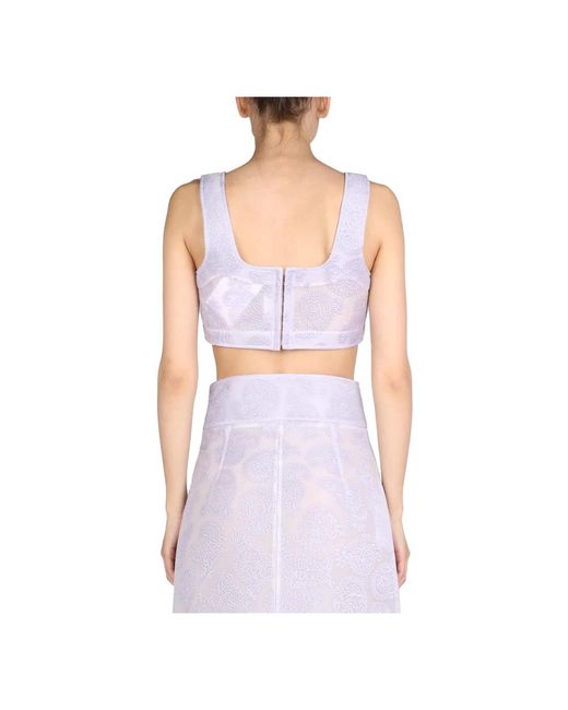 Jil Sander Overhemden ,Paars ,Embroidery Top in het Purple