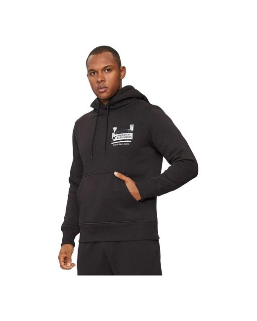Calvin Klein Logo print hoodie - schwarz in Black für Herren
