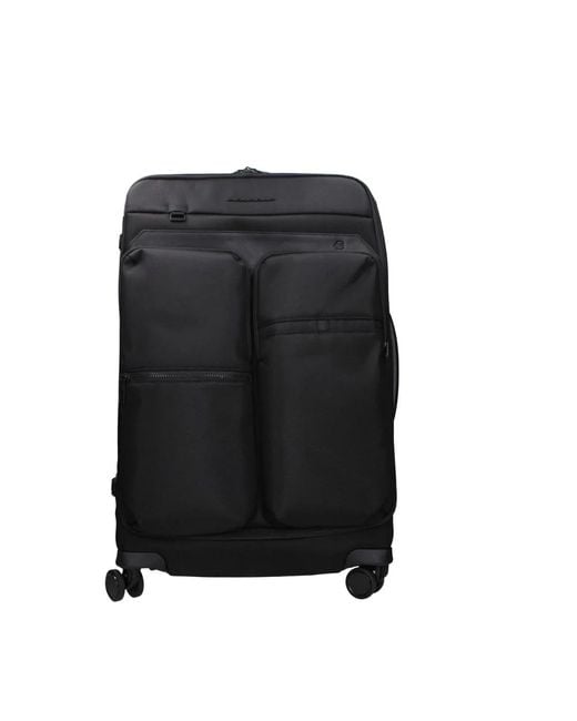 Piquadro Stijlvolle Stoffen Trolley Met Meerdere Compartimenten in het Black voor heren