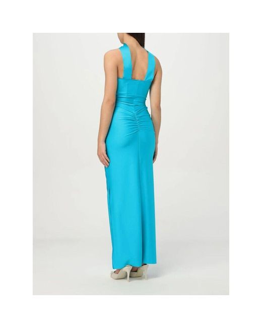 MVP WARDROBE Blue Schwarzes Maxikleid Mit Halter-Ausschnitt
