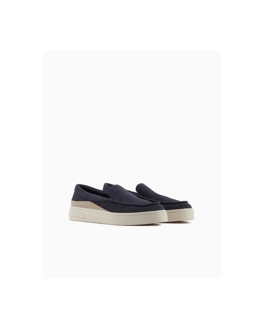 ARMANI EXCHANGE Blue Loafers for men