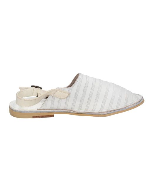 Moma White Flat Sandals