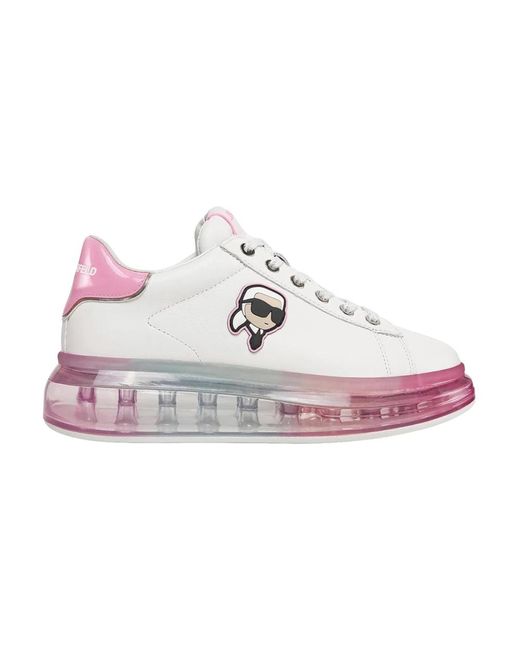 Karl Lagerfeld Pink Weiße sneaker kapri kushion
