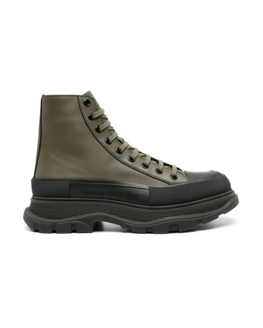 Alexander McQueen Green Lace-Up Boots for men