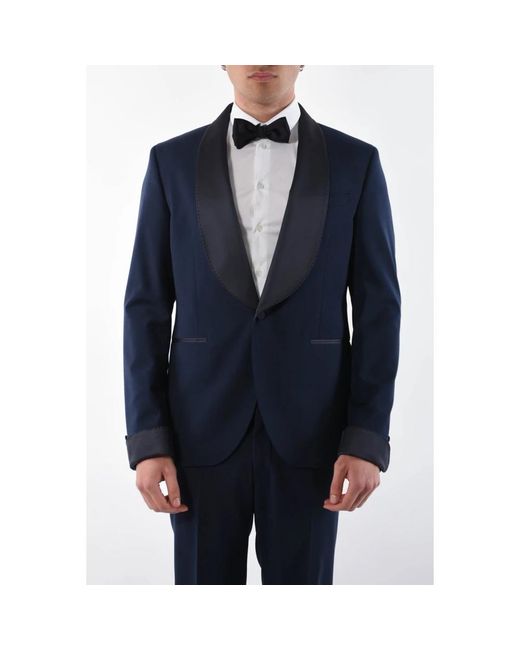 Paoloni Kostuums ,Blauw ,Wol Single Breasted Suits in het Blue voor heren