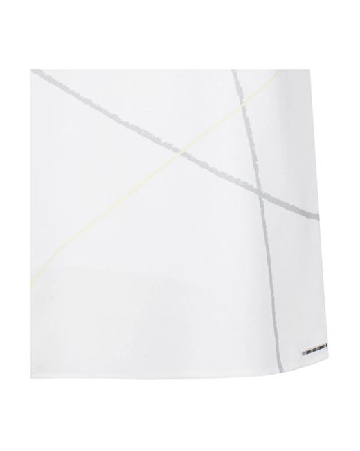 Calvin Klein White Asymmetrisches ärmelloses top mit rundhalsausschnitt