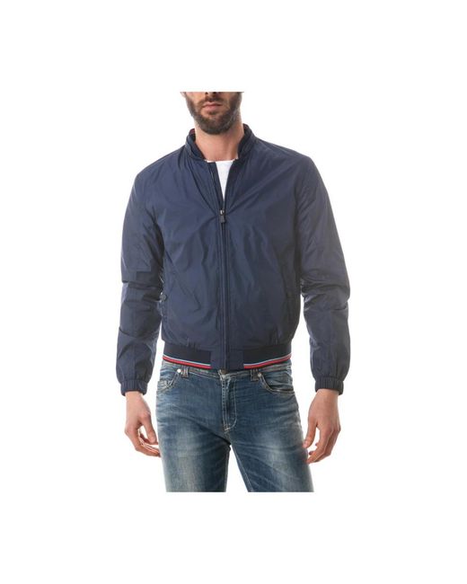 Trussardi Blue Bomber Jackets for men