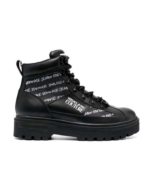 Versace Black Lace-Up Boots for men