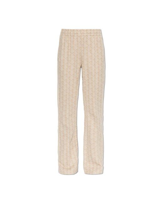 Lacoste Flared Monogram Trainingsbroek in het Natural